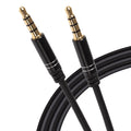 Maplin 3.5mm Aux Stereo 4 Pole TRRS Jack Plug to 3.5mm 4 Pole TRRS Jack Plug Cable - Black, 5m