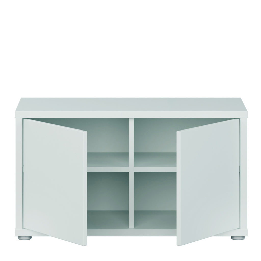 Alice Springs Bench with 2 Doors Push-to-Open in Light Grey