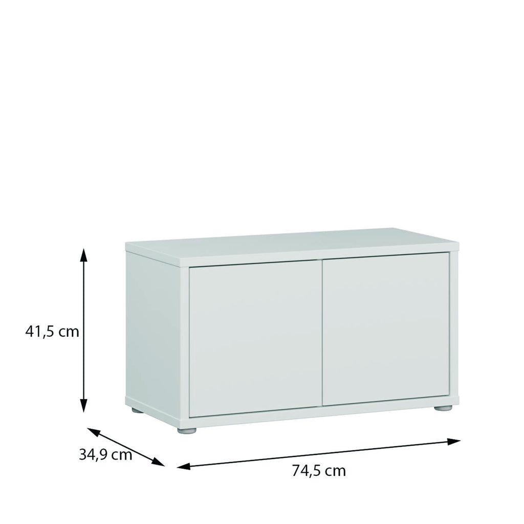 Alice Springs Bench with 2 Doors Push-to-Open in Light Grey