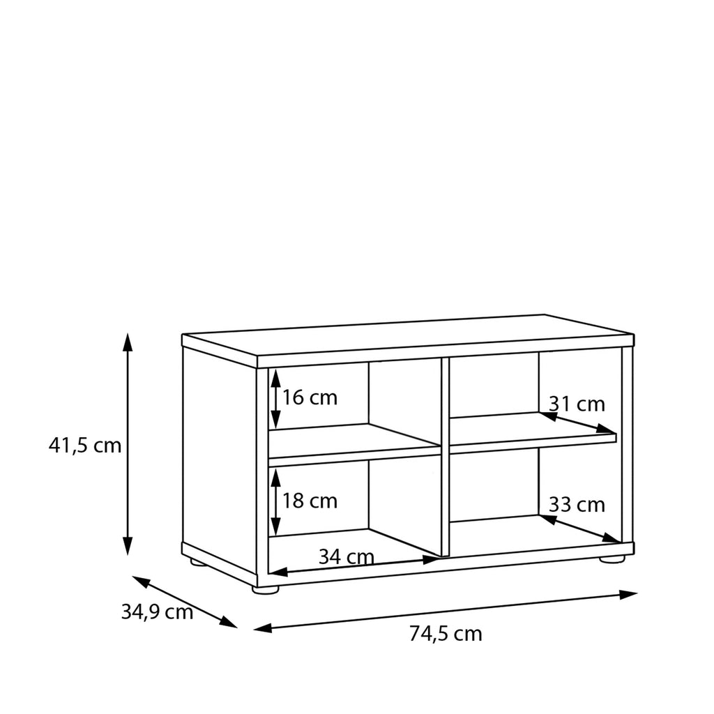 Alice Springs Bench with 2 Doors Push-to-Open in Light Grey