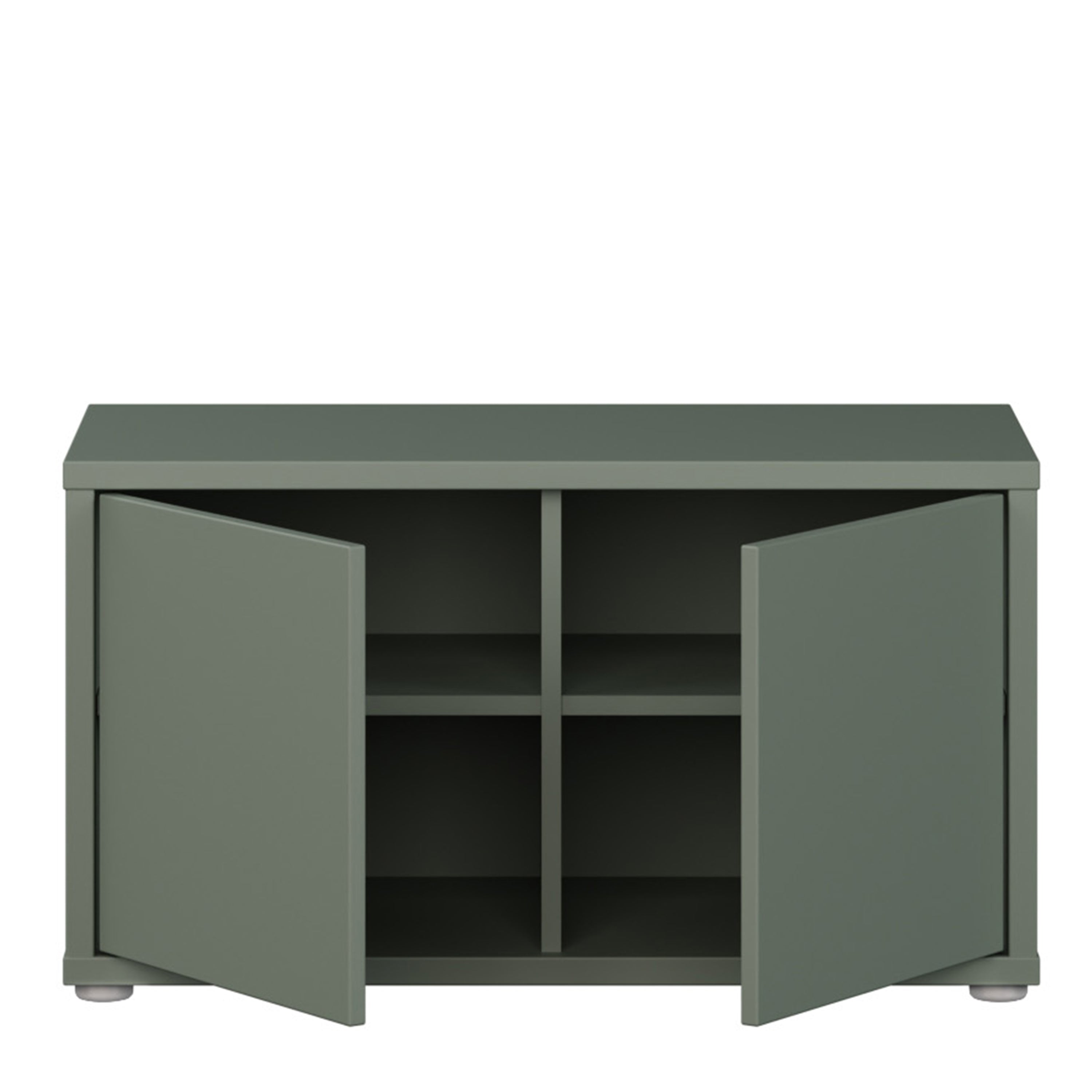 Alice Springs Bench with 2 Doors Push-to-Open in Sage Green