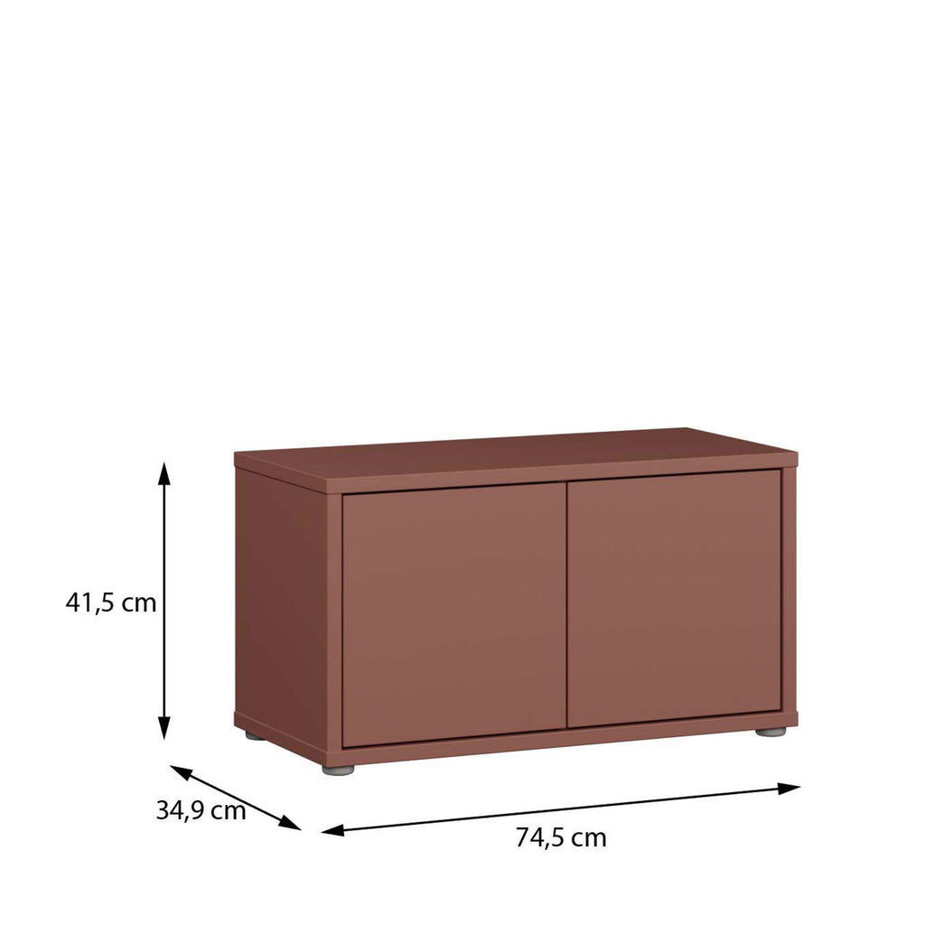 Alice Springs Bench with 2 Doors Push-to-Open in Terracotta