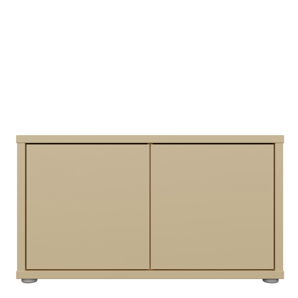 Alice Springs Bench with 2 Doors Push-to-Open in Butter Yellow