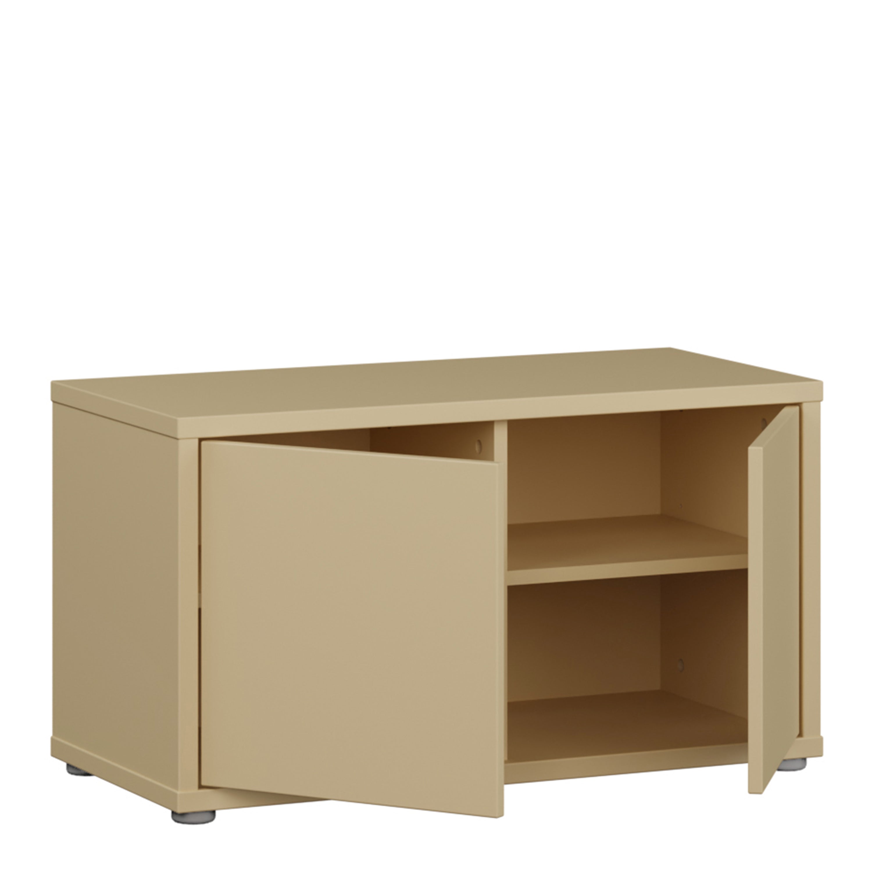 Alice Springs Bench with 2 Doors Push-to-Open in Butter Yellow