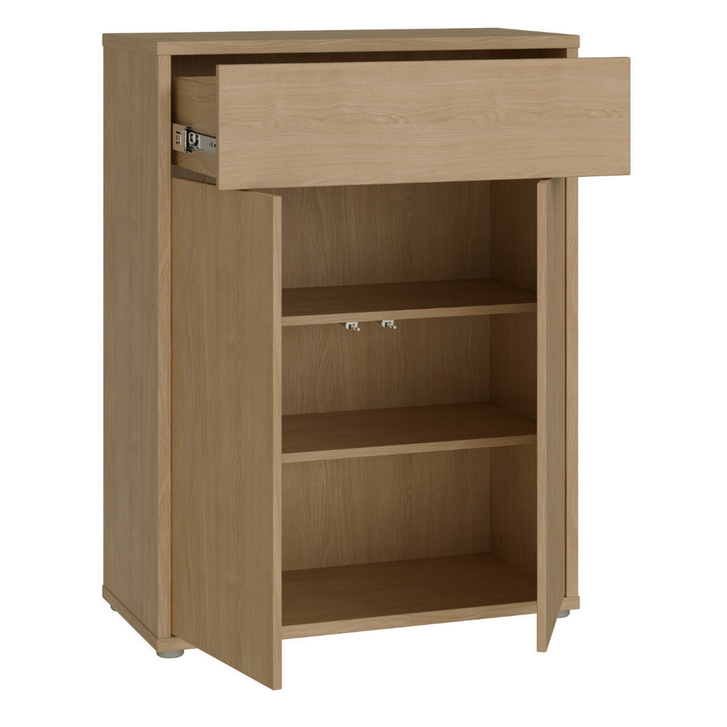 Alice Springs Shoe Cabinet with 2 Doors Push-to-Open & 1 Drawer Push-to-Open in Elegancia Oak