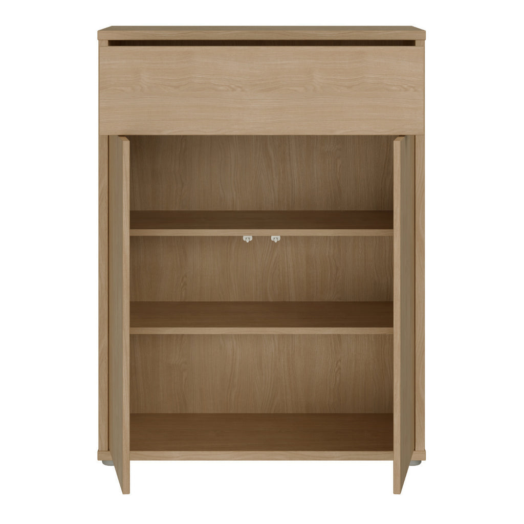Alice Springs Shoe Cabinet with 2 Doors Push-to-Open & 1 Drawer Push-to-Open in Elegancia Oak