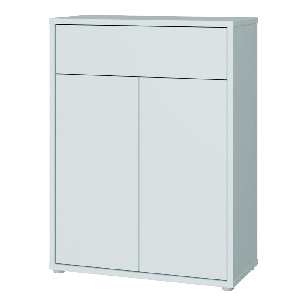 Alice Springs Shoe Cabinet with 2 Doors Push-to-Open & 1 Drawer Push-to-Open in Light Grey