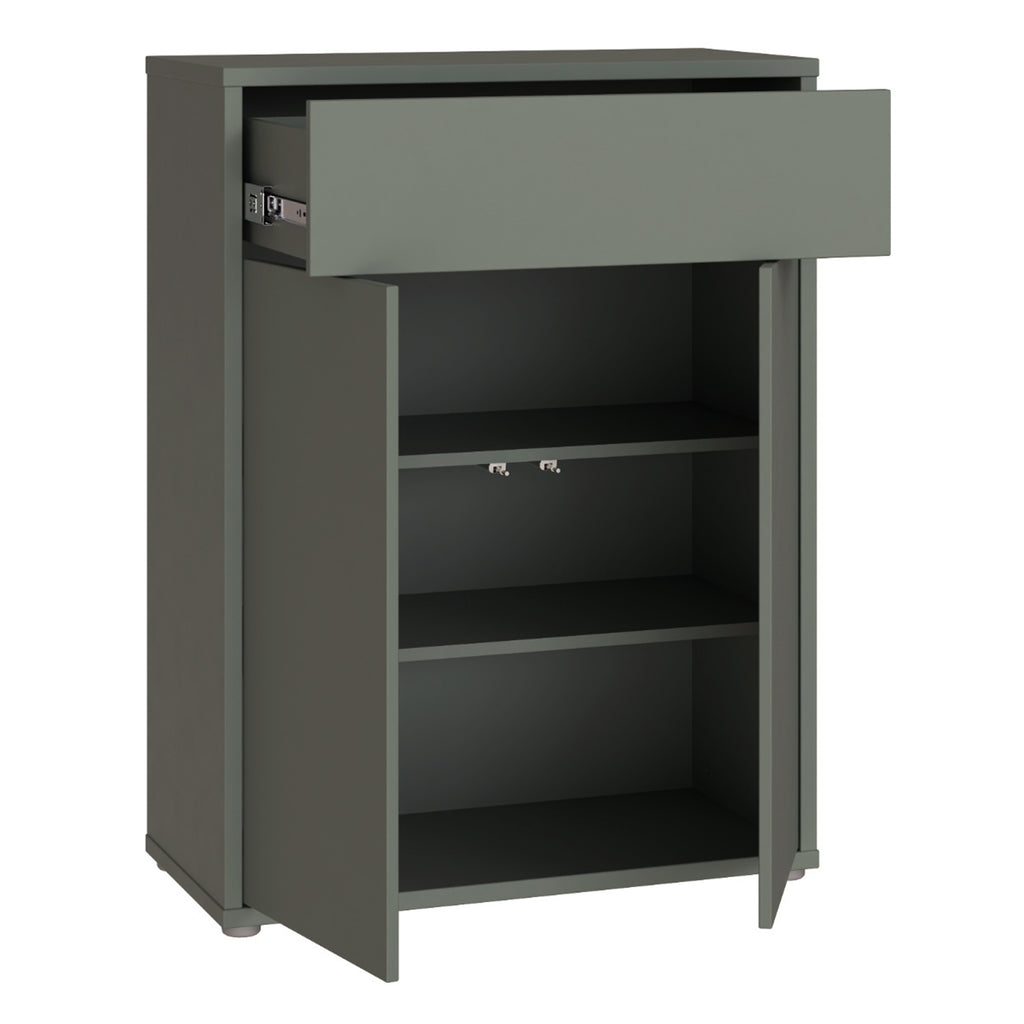 Alice Springs Shoe Cabinet with 2 Doors Push-to-Open & 1 Drawer Push-to-Open in Sage Green