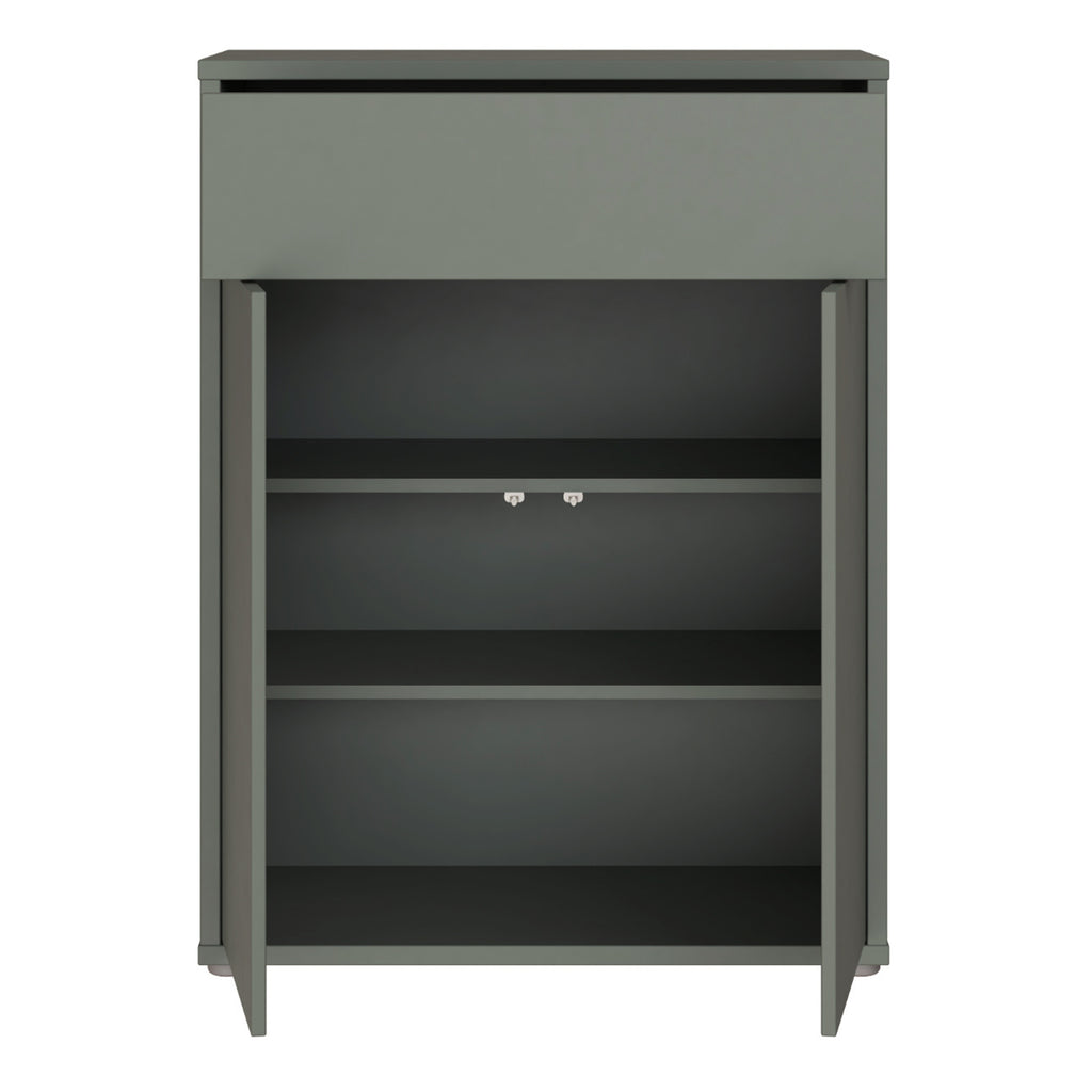 Alice Springs Shoe Cabinet with 2 Doors Push-to-Open & 1 Drawer Push-to-Open in Sage Green