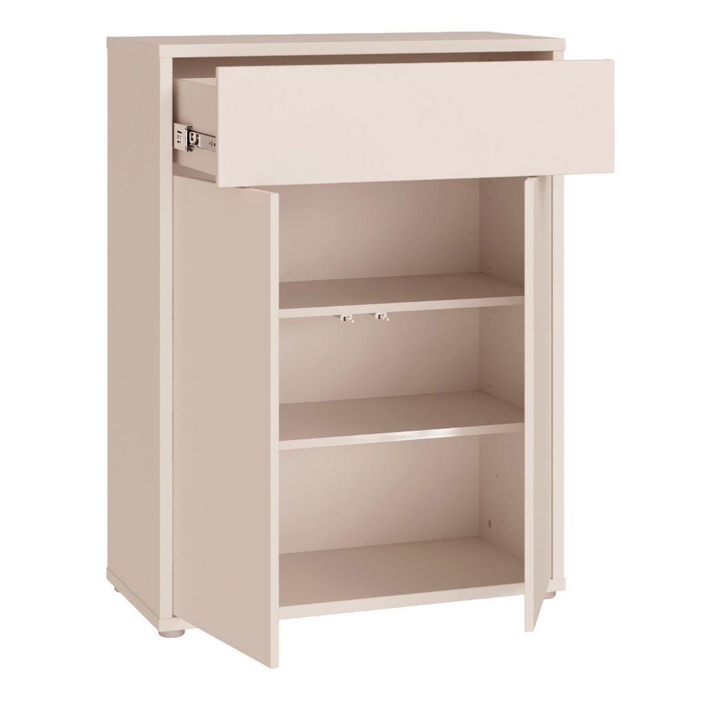 Alice Springs Compact Shoe Cabinet with 2 Doors Push-to-Open & 1 Drawer Push-to-Open in Sand