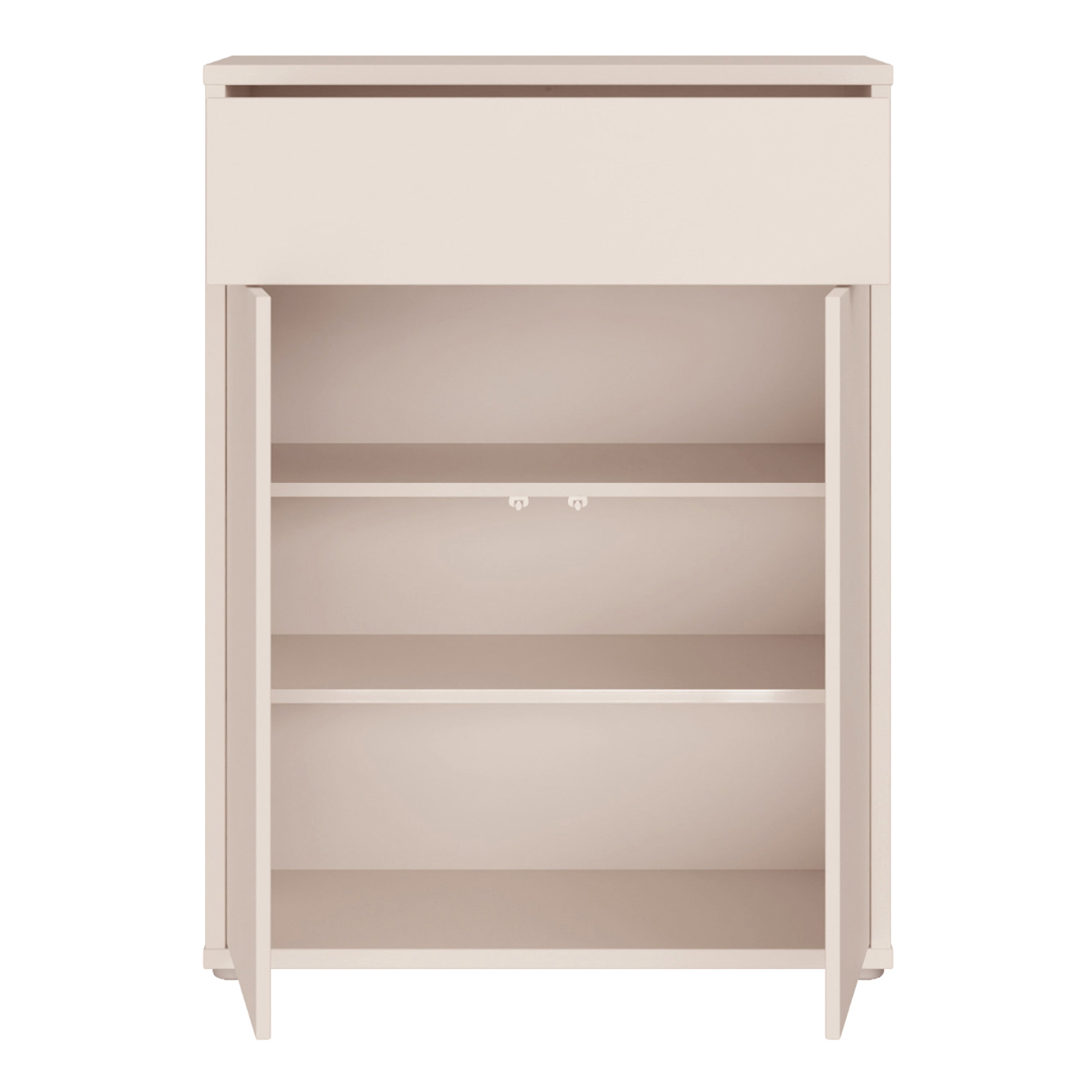 Alice Springs Compact Shoe Cabinet with 2 Doors Push-to-Open & 1 Drawer Push-to-Open in Sand