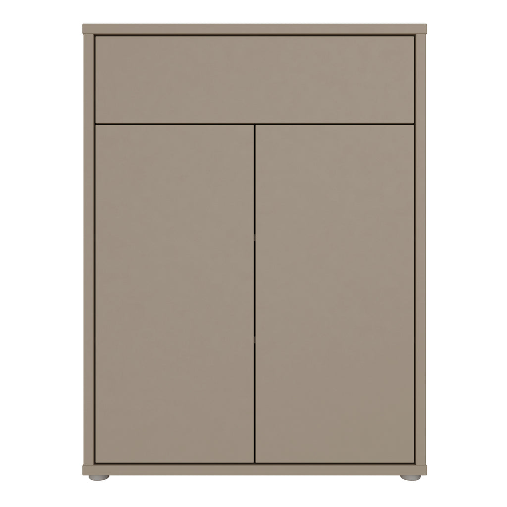 Alice Springs Compact Shoe Cabinet with 2 Doors Push-to-Open & 1 Drawer Push-to-Open in Taupe
