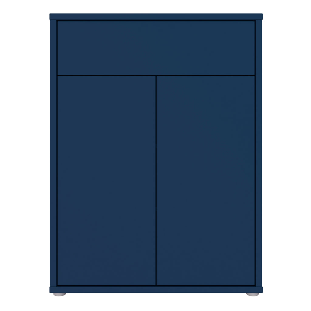 Alice Springs Compact Shoe Cabinet with 2 Doors Push-to-Open & 1 Drawer Push-to-Open in Night Blue