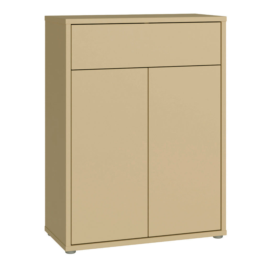 Alice Springs Compact Shoe Cabinet with 2 Doors Push-to-Open & 1 Drawer Push-to-Open in Butter Yellow