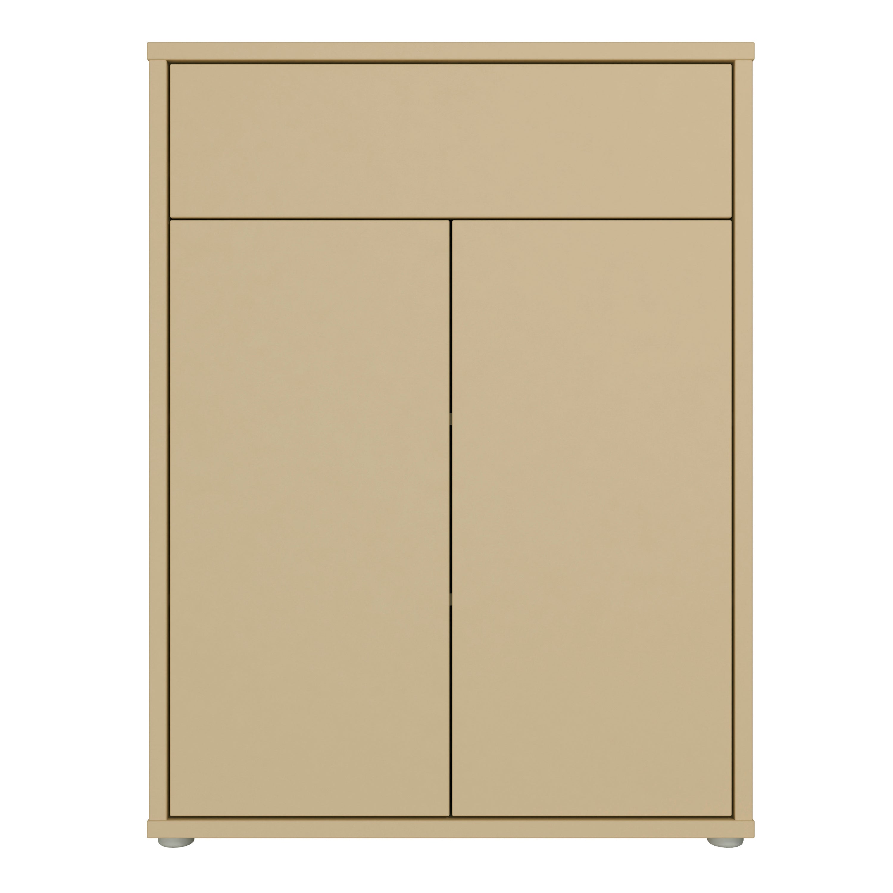 Alice Springs Compact Shoe Cabinet with 2 Doors Push-to-Open & 1 Drawer Push-to-Open in Butter Yellow