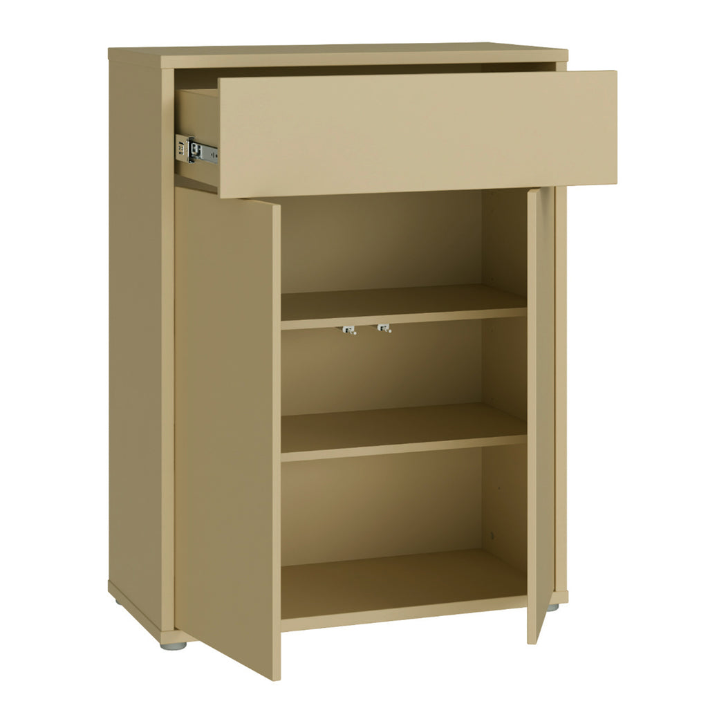 Alice Springs Compact Shoe Cabinet with 2 Doors Push-to-Open & 1 Drawer Push-to-Open in Butter Yellow
