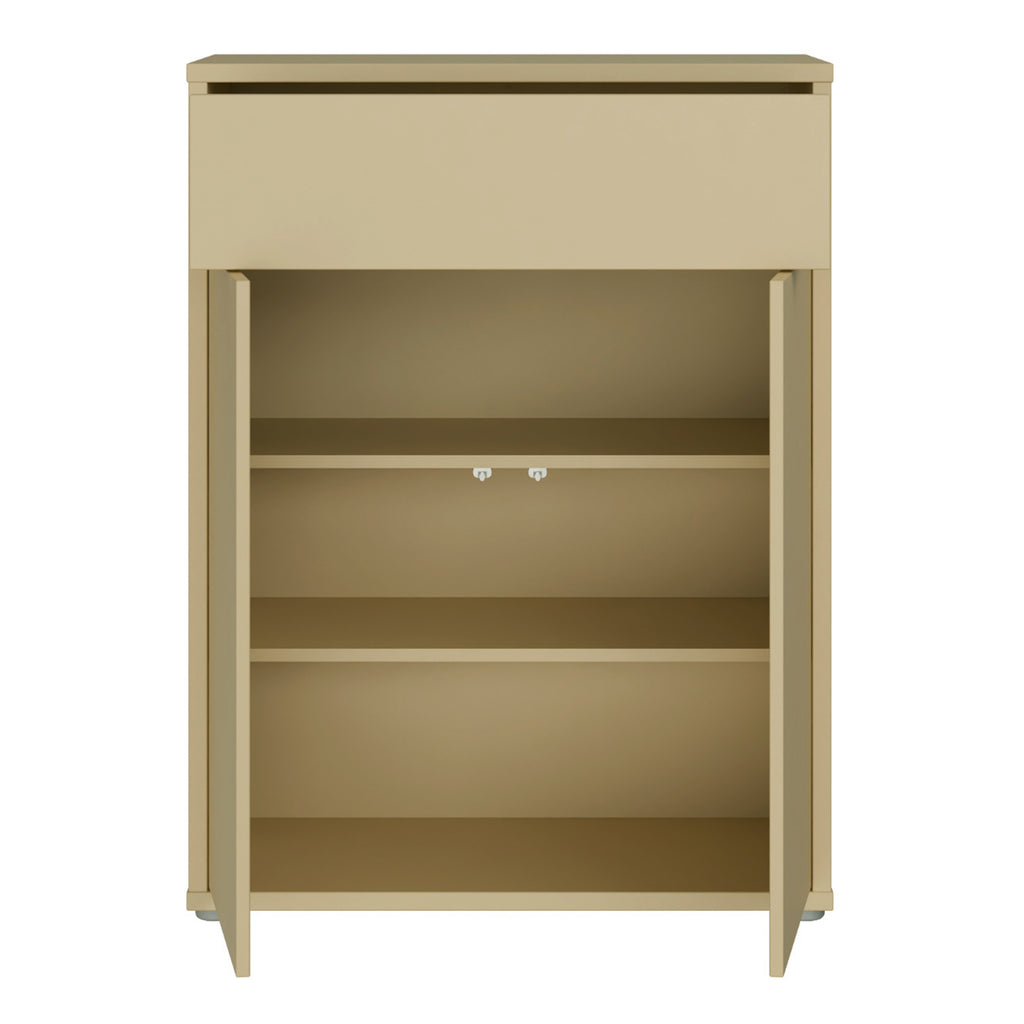 Alice Springs Compact Shoe Cabinet with 2 Doors Push-to-Open & 1 Drawer Push-to-Open in Butter Yellow