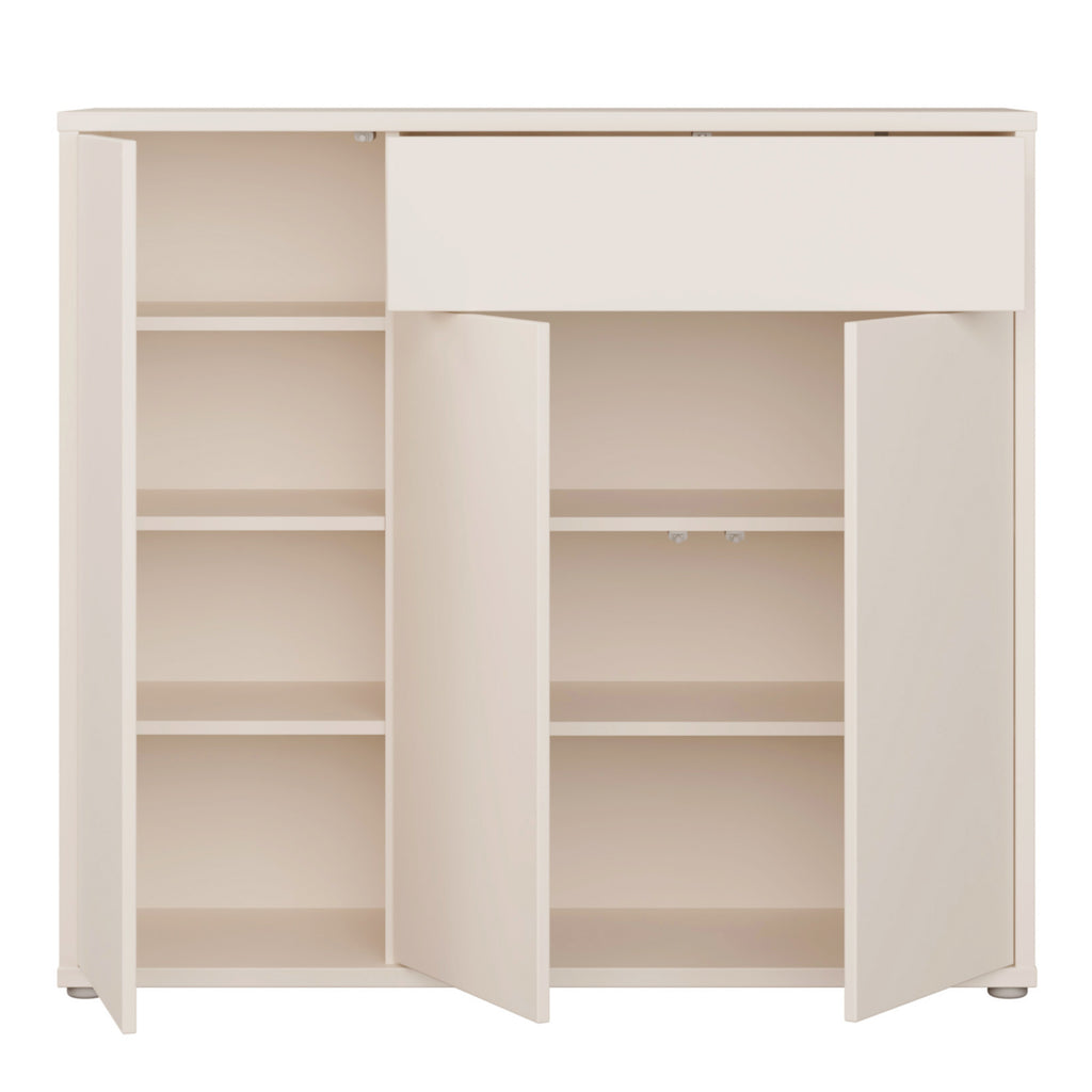 Alice Springs Shoe Cabinet with 3 Doors Push-to-Open & 1 Drawer Push-to-Open in Sand