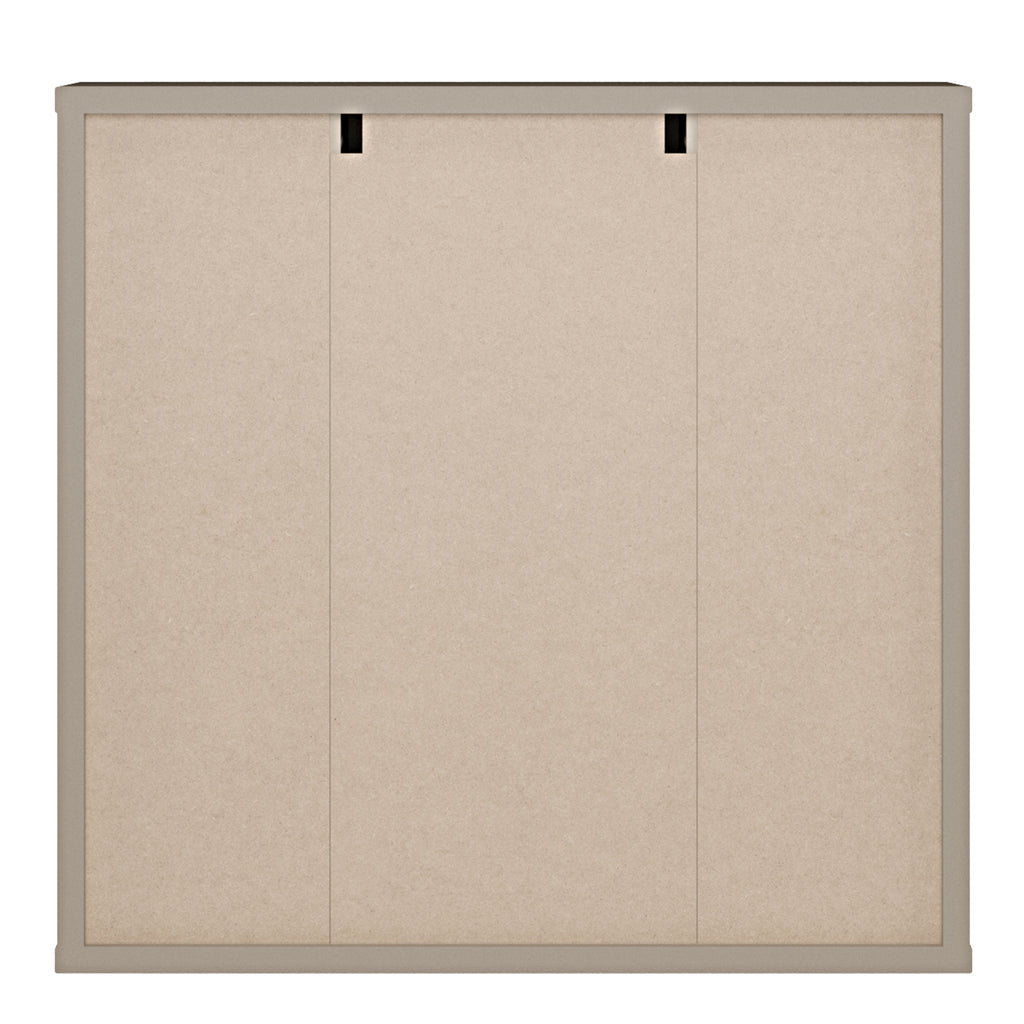 Alice Springs Hanging Mirror Cupboard with 3 Doors Push-to-Open in Taupe