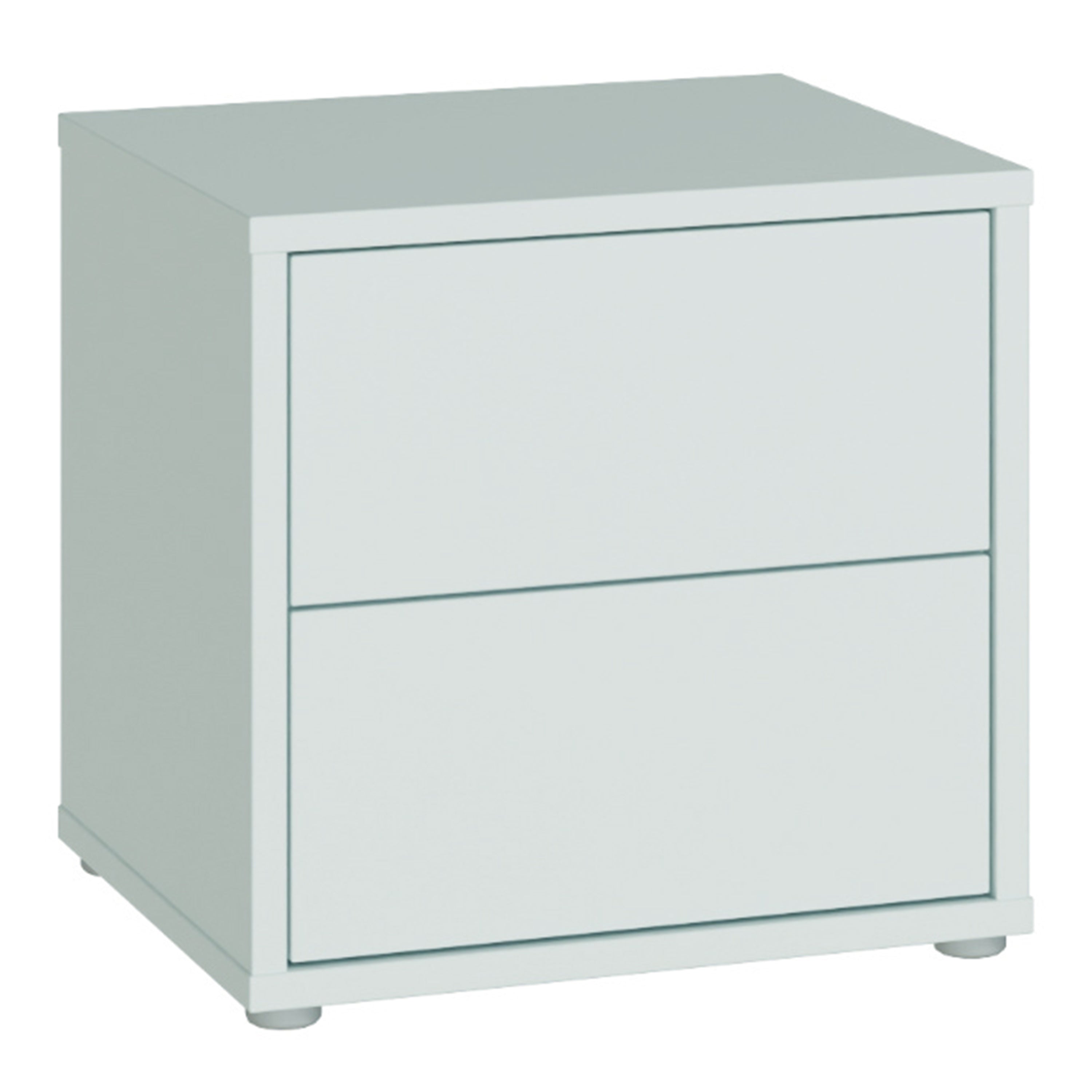 Alice Springs Low Bedside Cabinet with 2 Drawers Push-to-Open in Light Grey