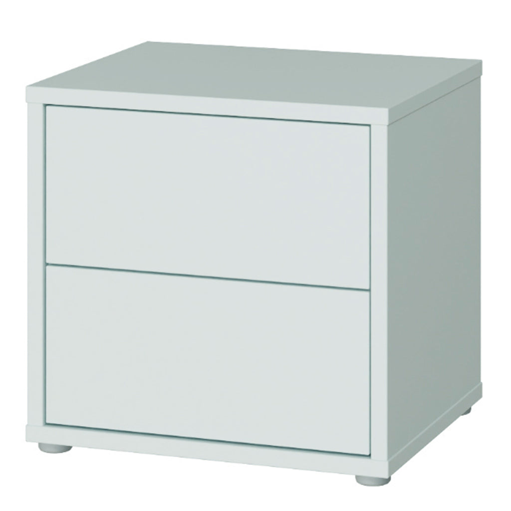 Alice Springs Low Bedside Cabinet with 2 Drawers Push-to-Open in Night Blue