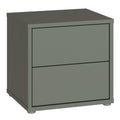 Alice Springs Low Bedside Cabinet with 2 Drawers Push-to-Open in Sage Green
