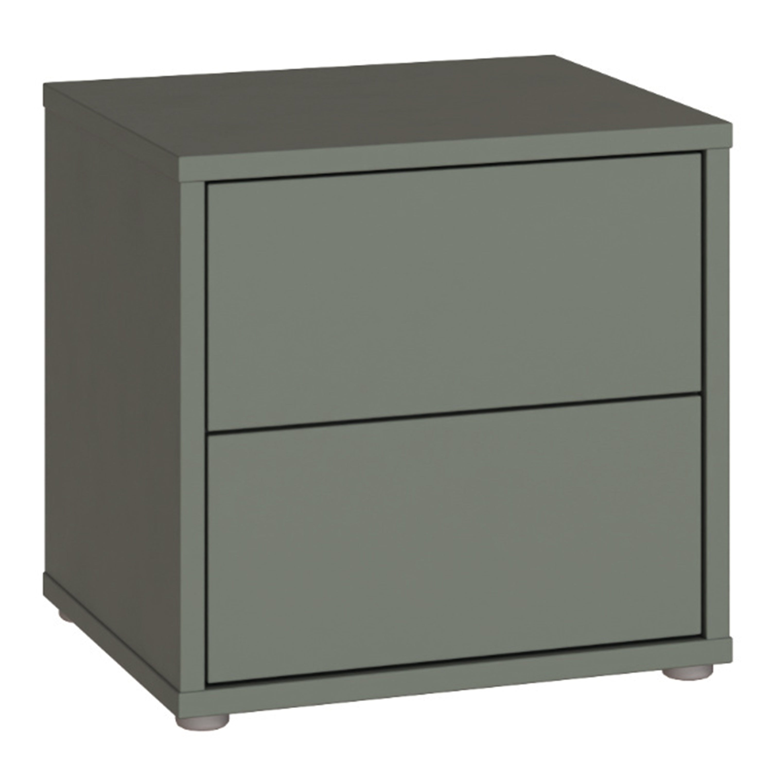 Alice Springs Low Bedside Cabinet with 2 Drawers Push-to-Open in Sage Green