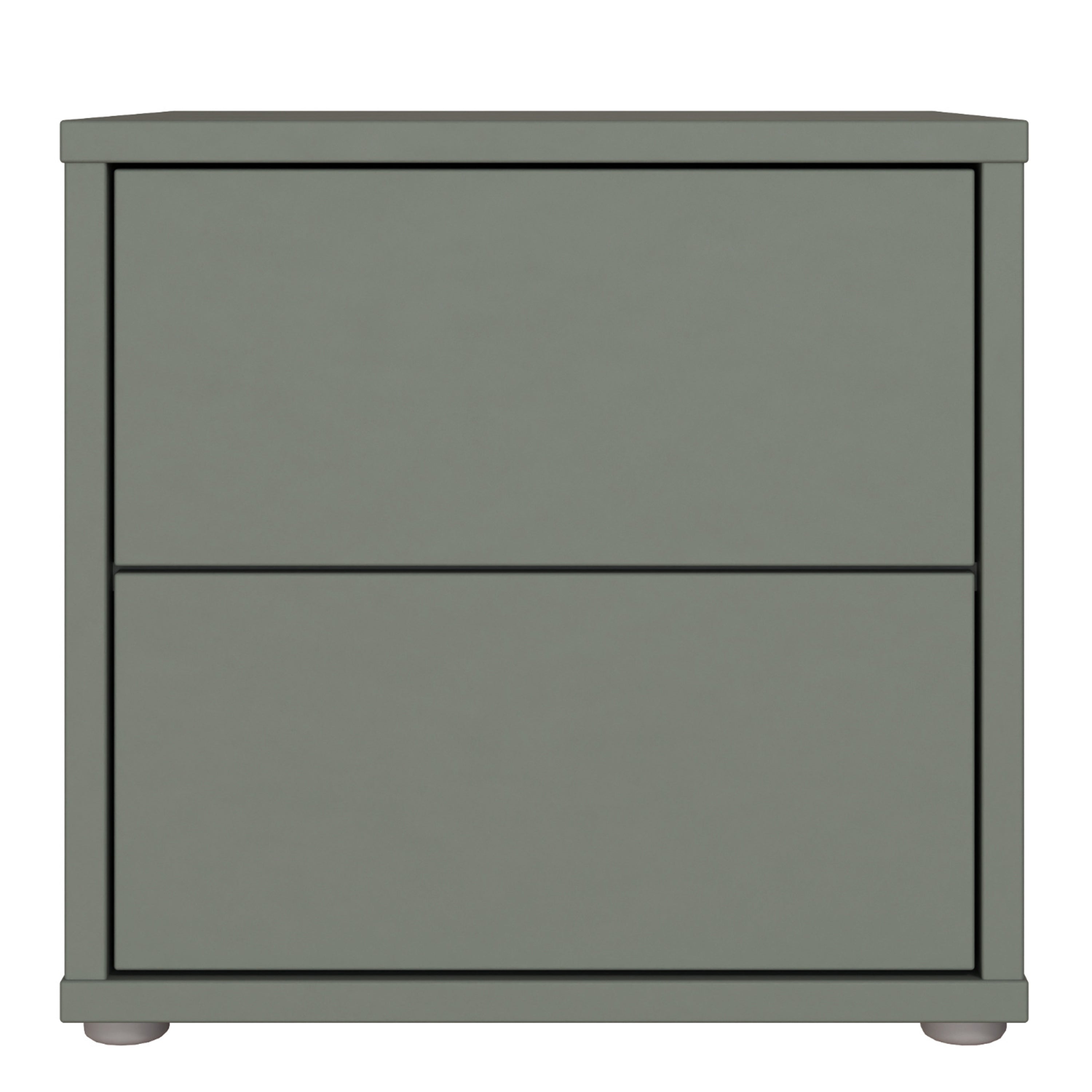 Alice Springs Low Bedside Cabinet with 2 Drawers Push-to-Open in Sage Green