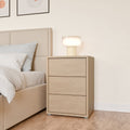 Alice Springs Bedside Cabinet with 3 Drawers Push-to-Open in Elegancia Oak