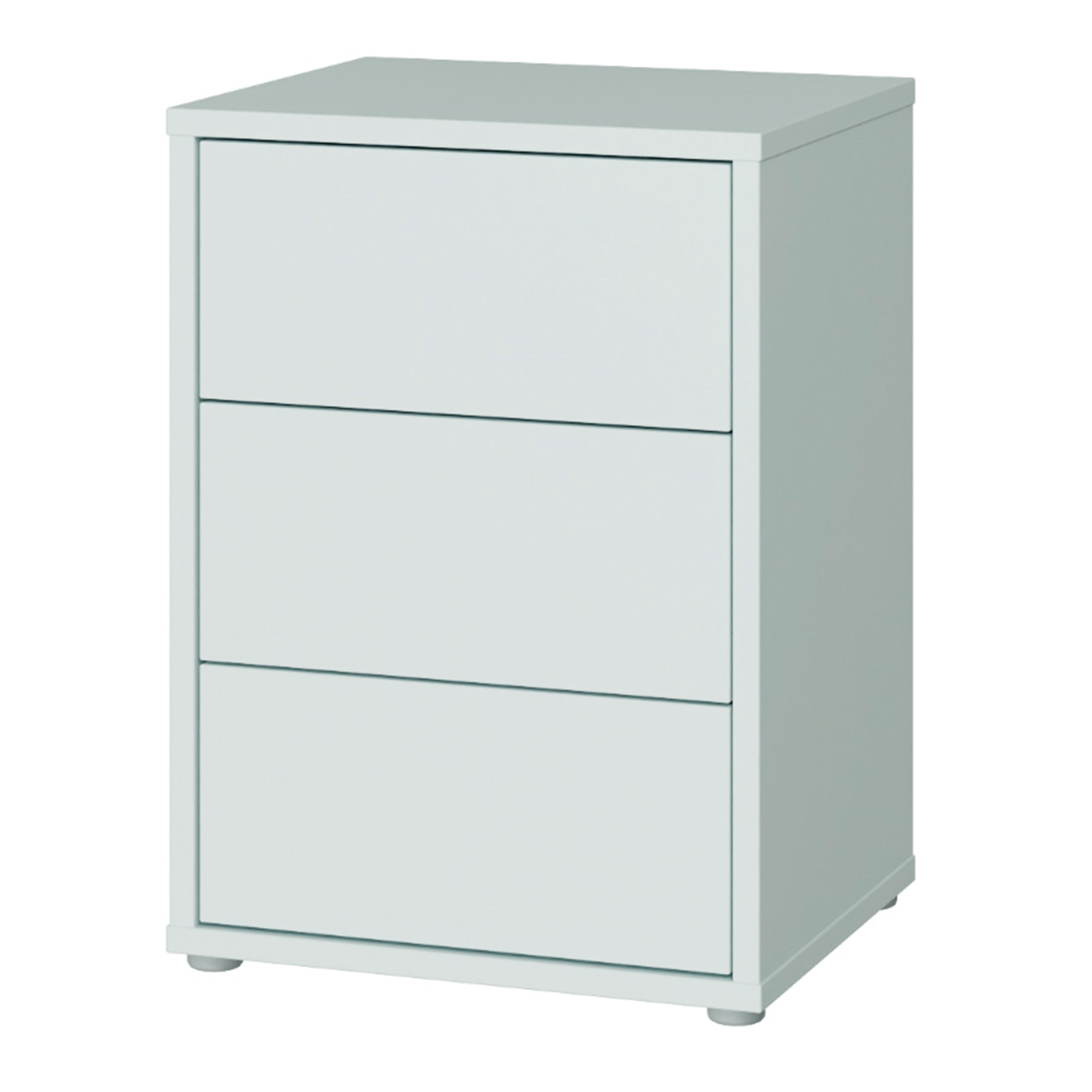 Alice Springs Bedside Cabinet with 3 Drawers Push-to-Open in Light Grey