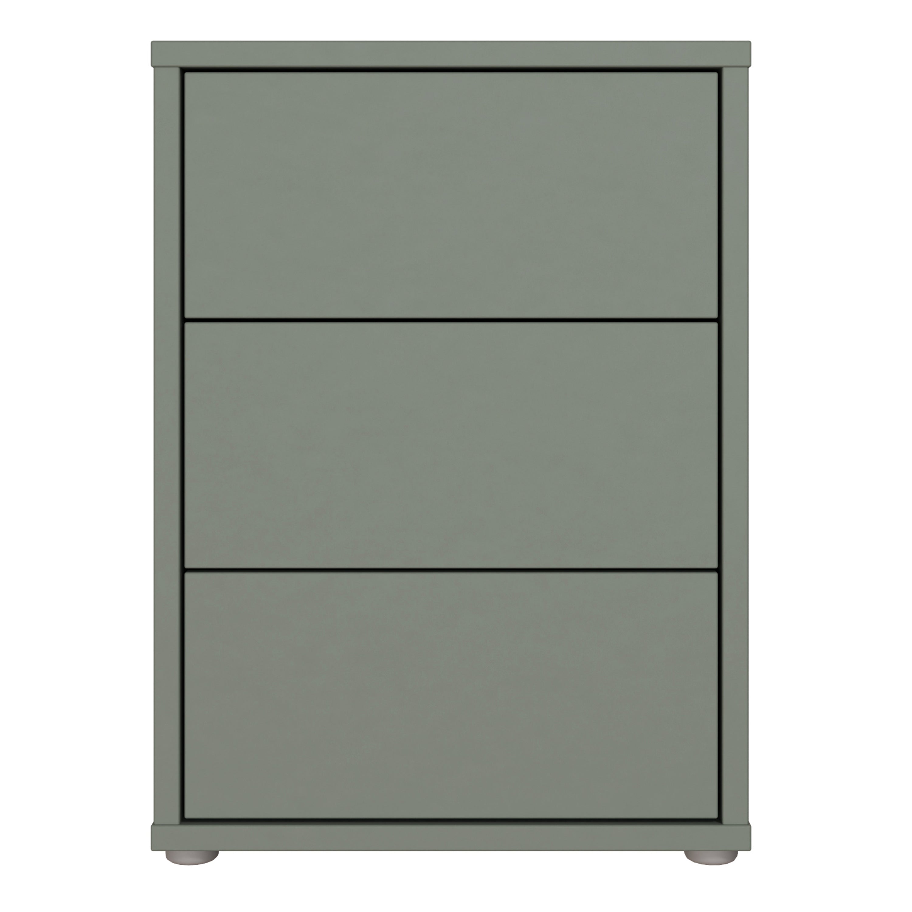 Alice Springs Bedside Cabinet with 3 Drawers Push-to-Open in Sage Green