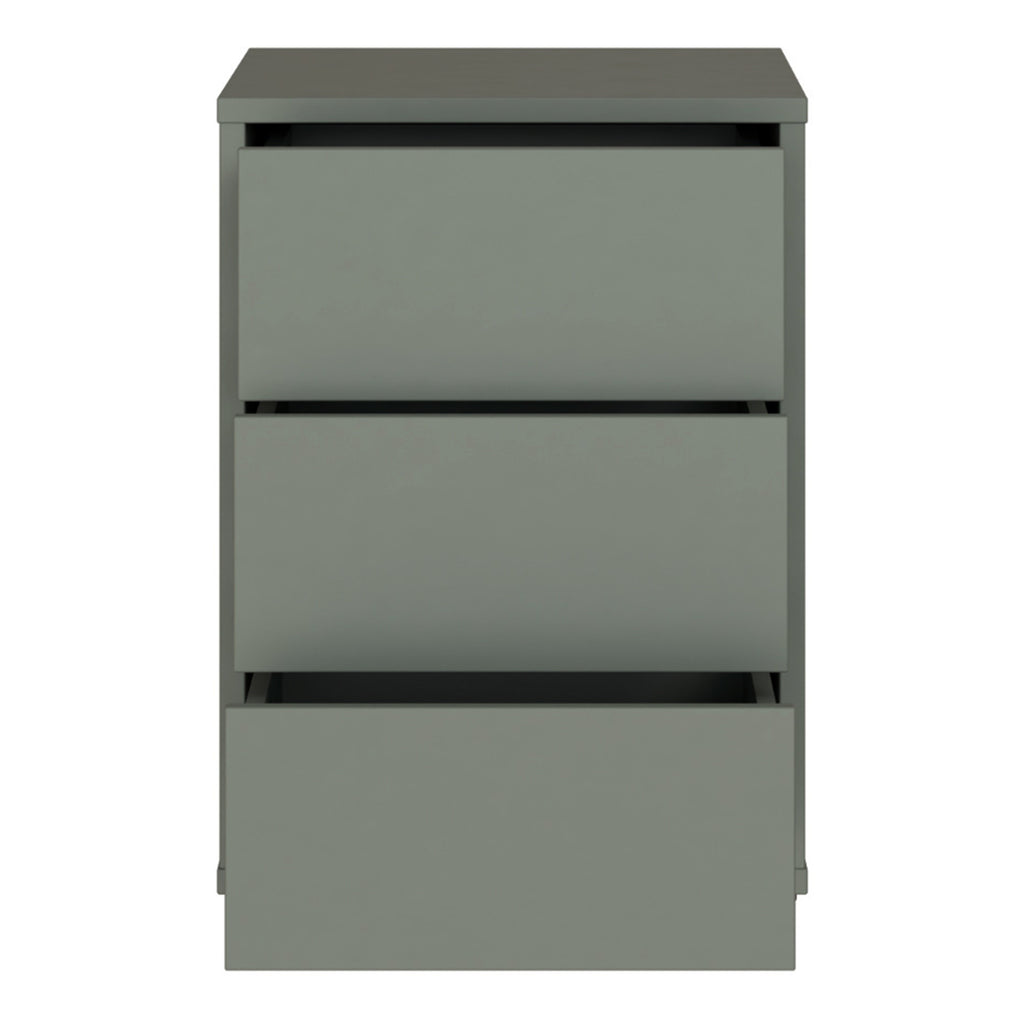 Alice Springs Bedside Cabinet with 3 Drawers Push-to-Open in Sage Green