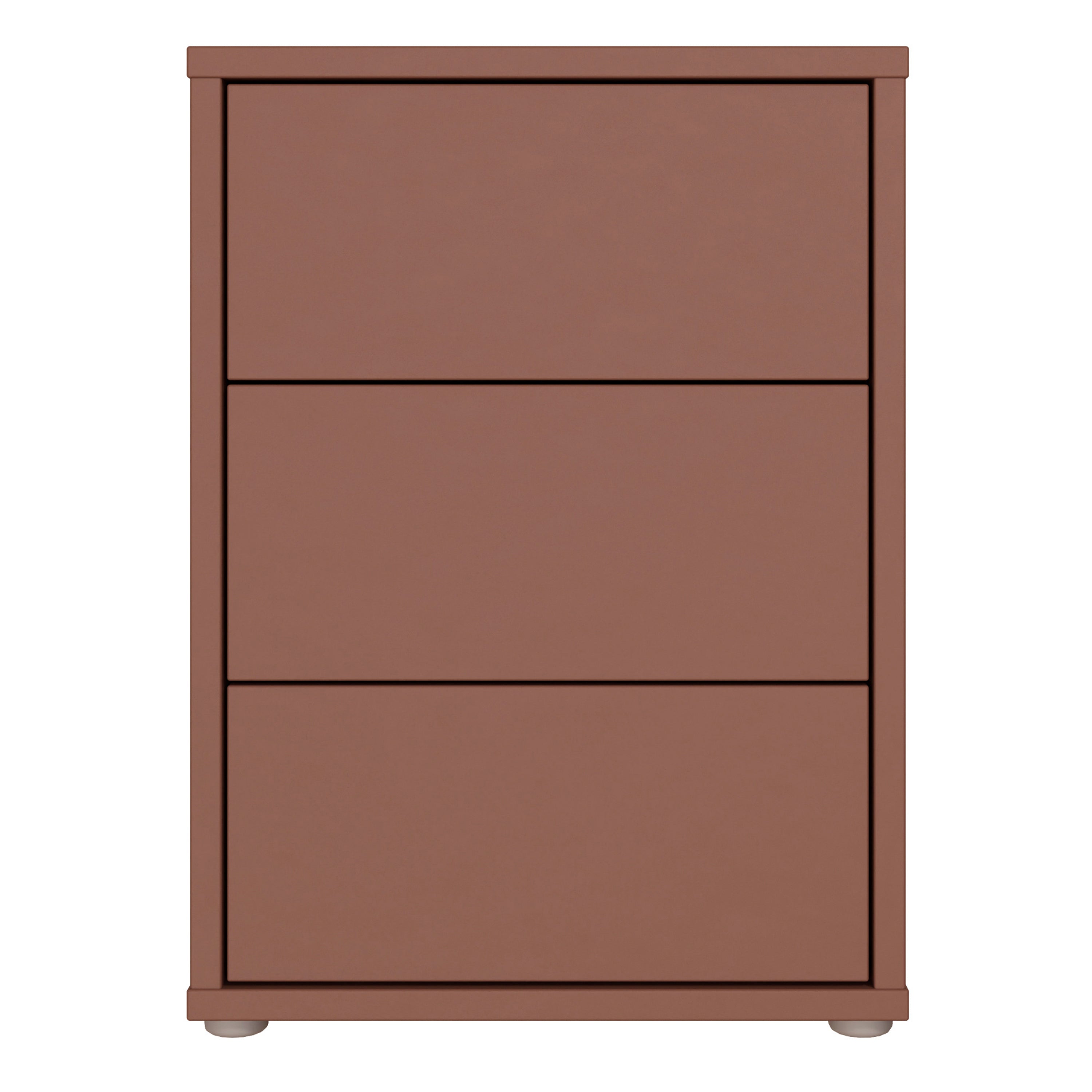 Alice Springs Bedside Cabinet with 3 Drawers Push-to-Open in Terracotta