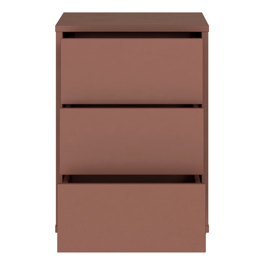 Alice Springs Bedside Cabinet with 3 Drawers Push-to-Open in Terracotta