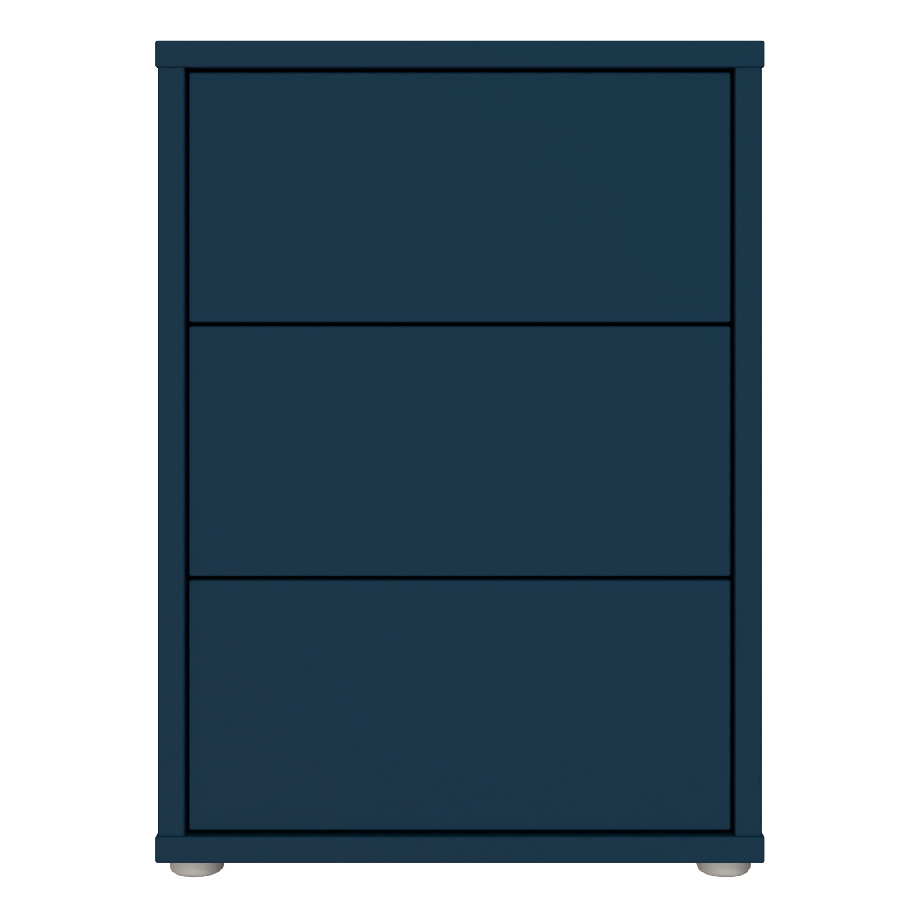 Alice Springs Bedside Cabinet with 3 Drawers Push-to-Open in Night Blue