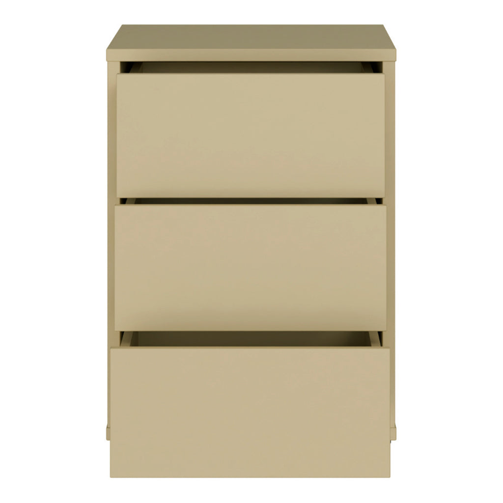 Alice Springs Bedside Cabinet with 3 Drawers Push-to-Open in Butter Yellow