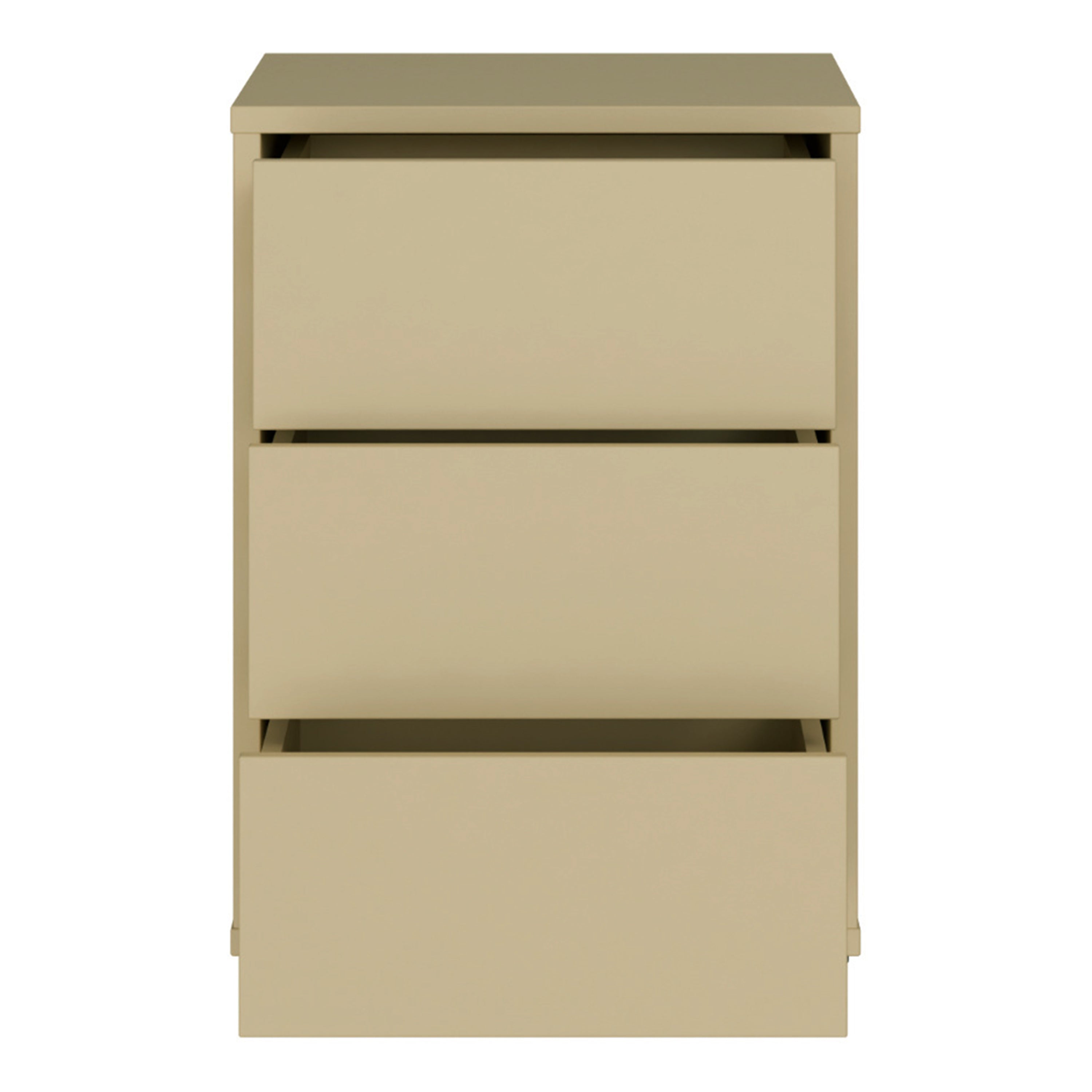 Alice Springs Bedside Cabinet with 3 Drawers Push-to-Open in Butter Yellow