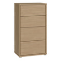 Alice Springs Tall 4 Drawer Chest with Push-to-Open Drawers in Elegancia Oak