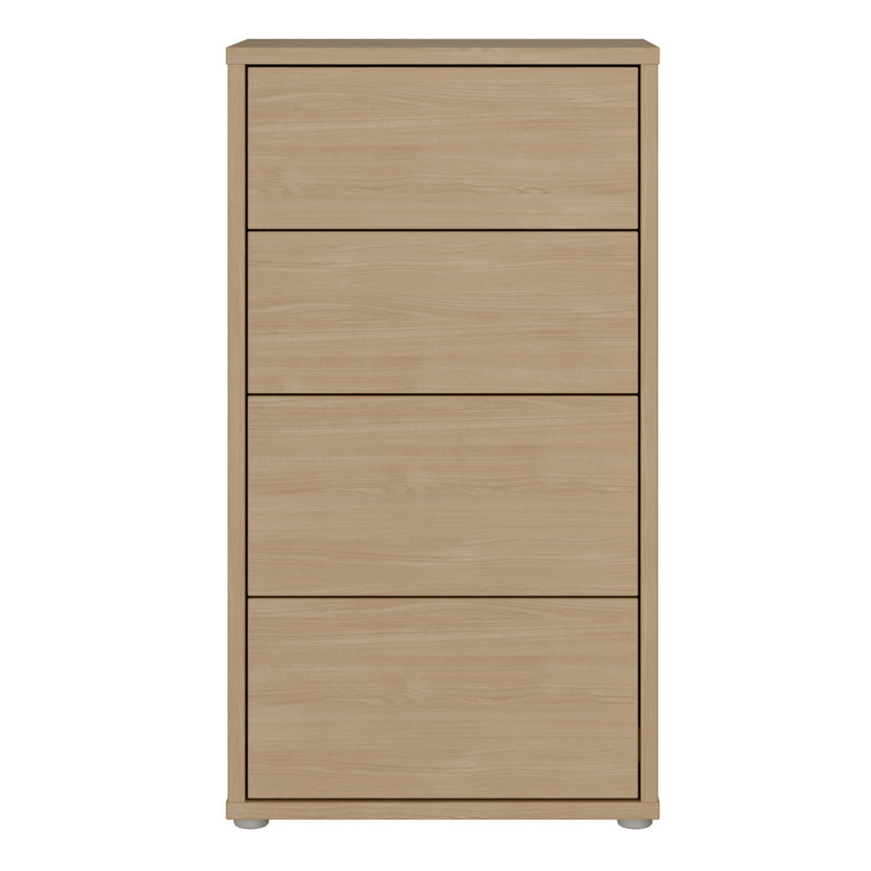 Alice Springs Tall 4 Drawer Chest with Push-to-Open Drawers in Elegancia Oak