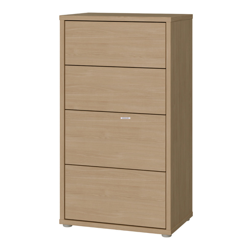Alice Springs Tall 4 Drawer Chest with Push-to-Open Drawers in Elegancia Oak