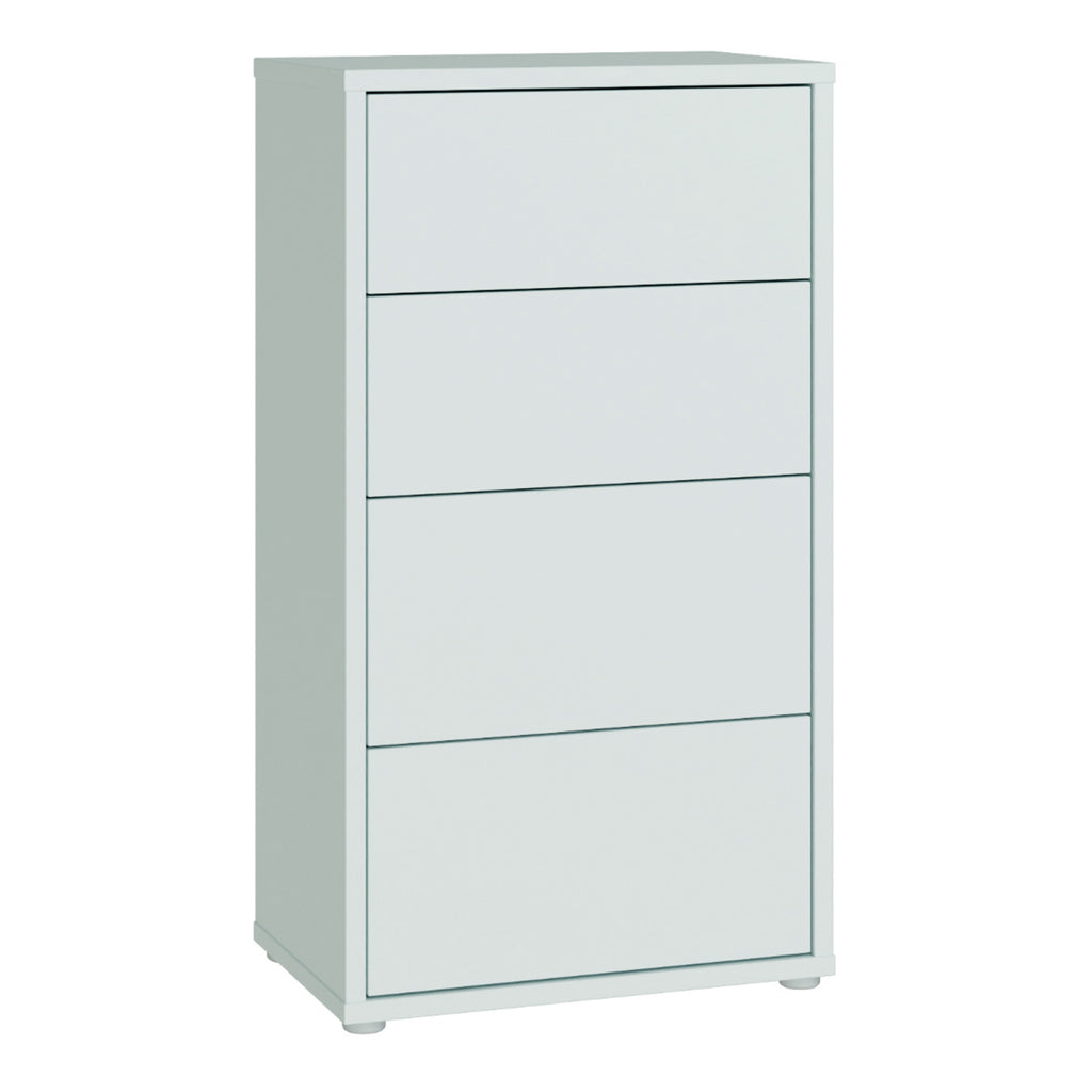 Alice Springs Tall 4 Drawer Chest with Push-to-Open Drawers in Light Grey