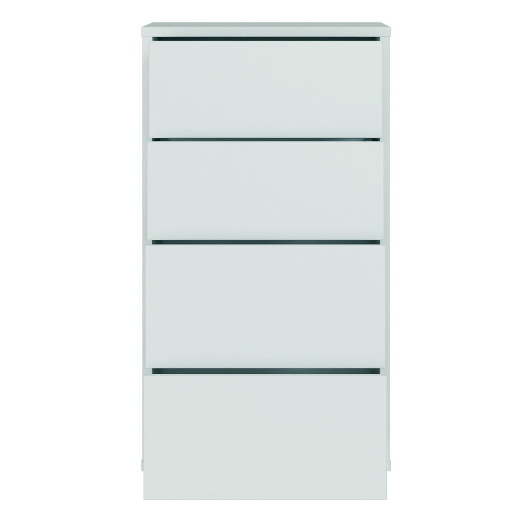 Alice Springs Tall 4 Drawer Chest with Push-to-Open Drawers in Light Grey