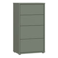 Alice Springs Tall 4 Drawer Chest with Push-to-Open Drawers in Sage Green