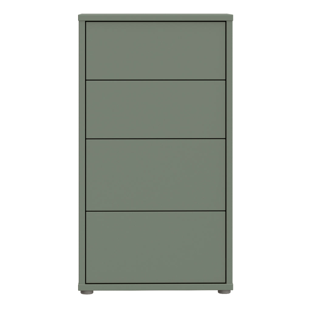 Alice Springs Tall 4 Drawer Chest with Push-to-Open Drawers in Sage Green