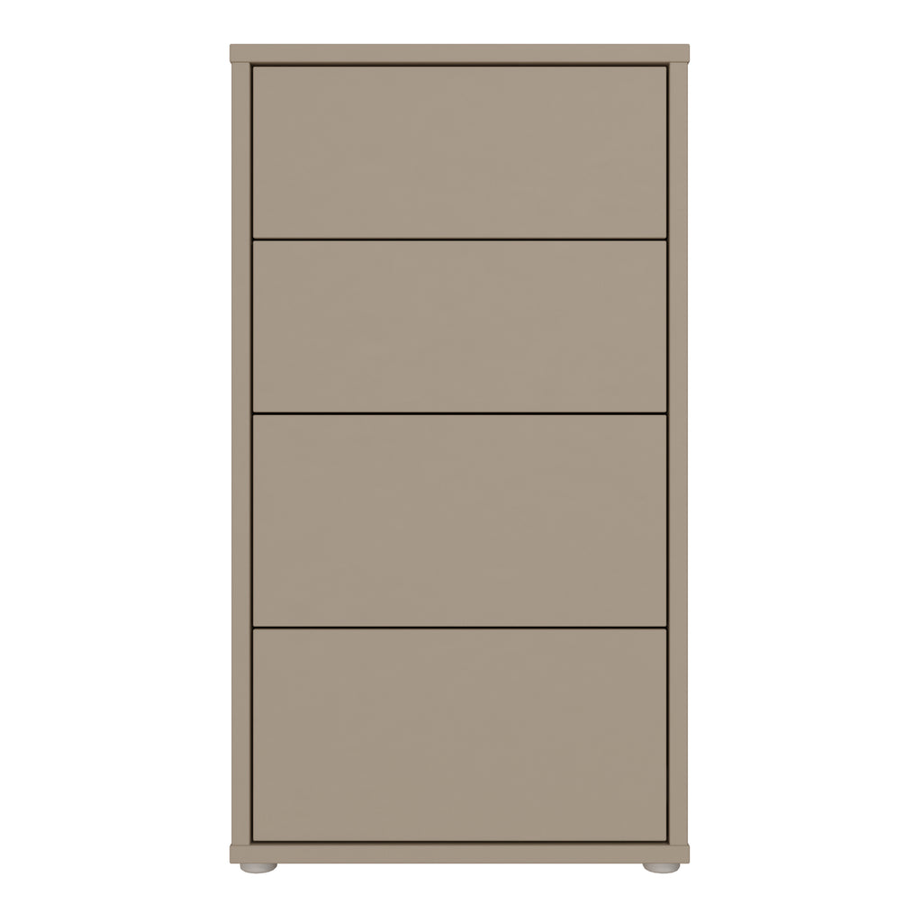 Alice Springs Tall 4 Drawer Chest with Push-to-Open Drawers in Taupe