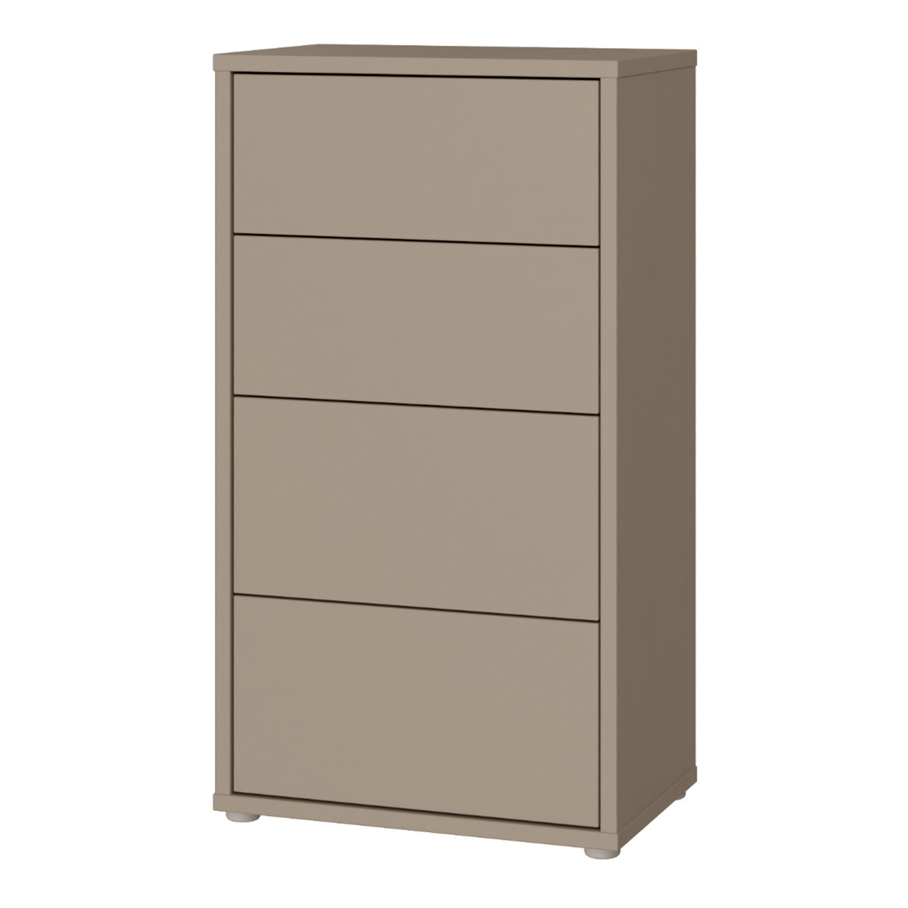 Alice Springs Tall 4 Drawer Chest with Push-to-Open Drawers in Taupe