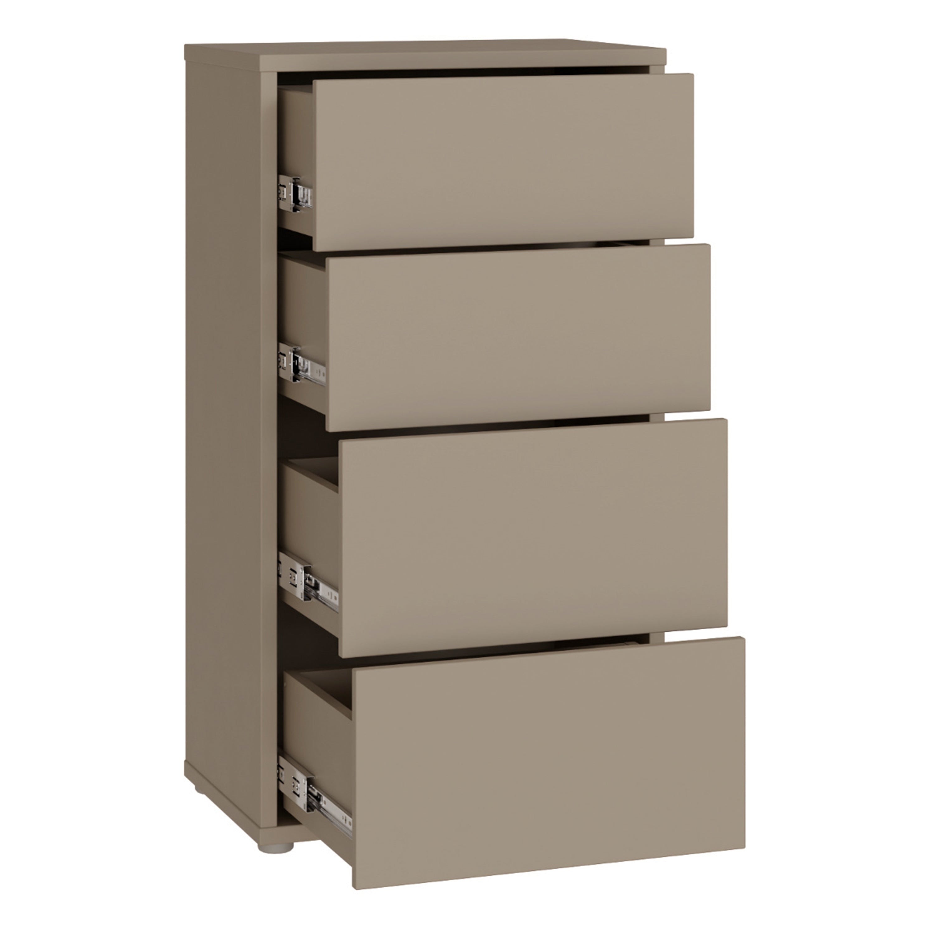 Alice Springs Tall 4 Drawer Chest with Push-to-Open Drawers in Taupe