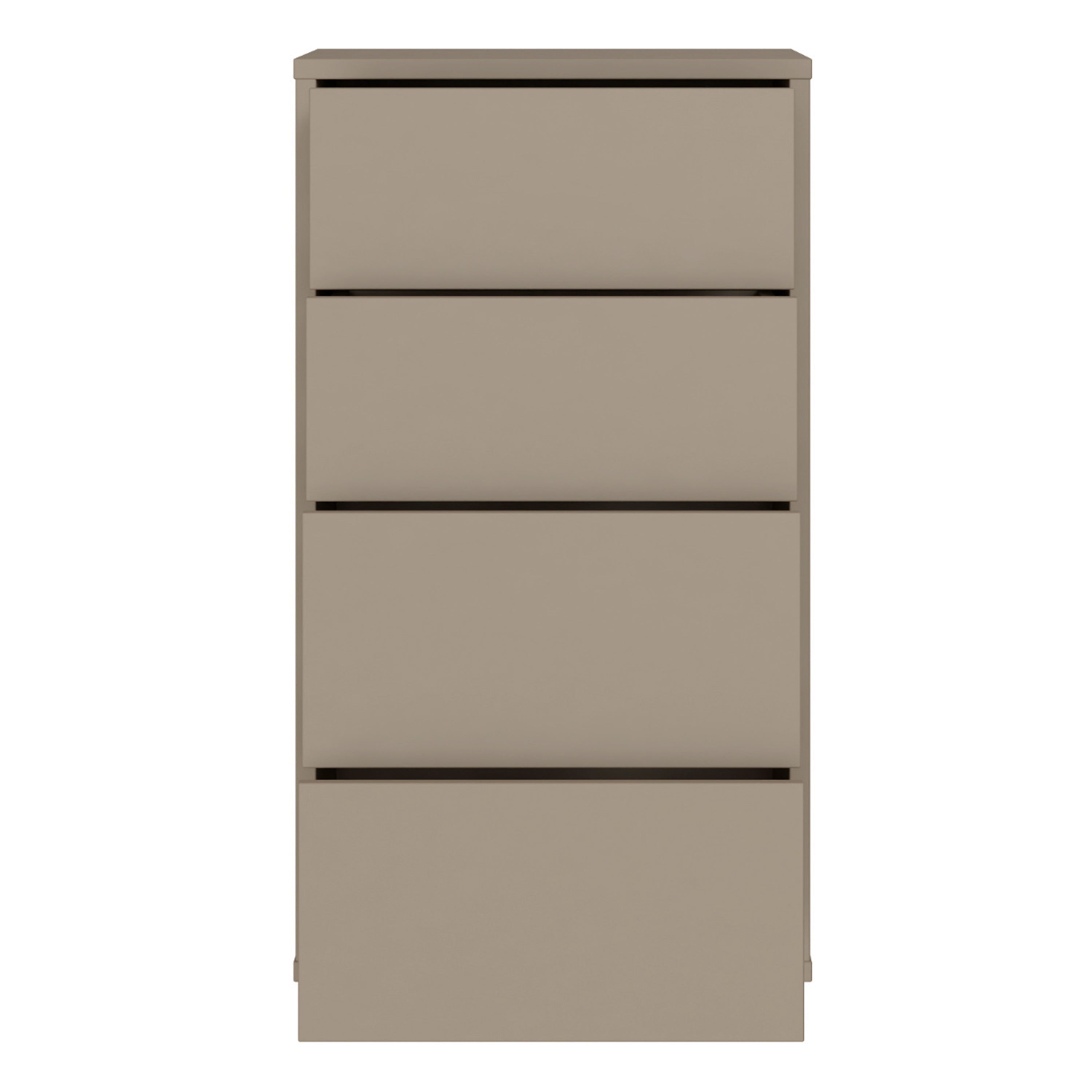 Alice Springs Tall 4 Drawer Chest with Push-to-Open Drawers in Taupe