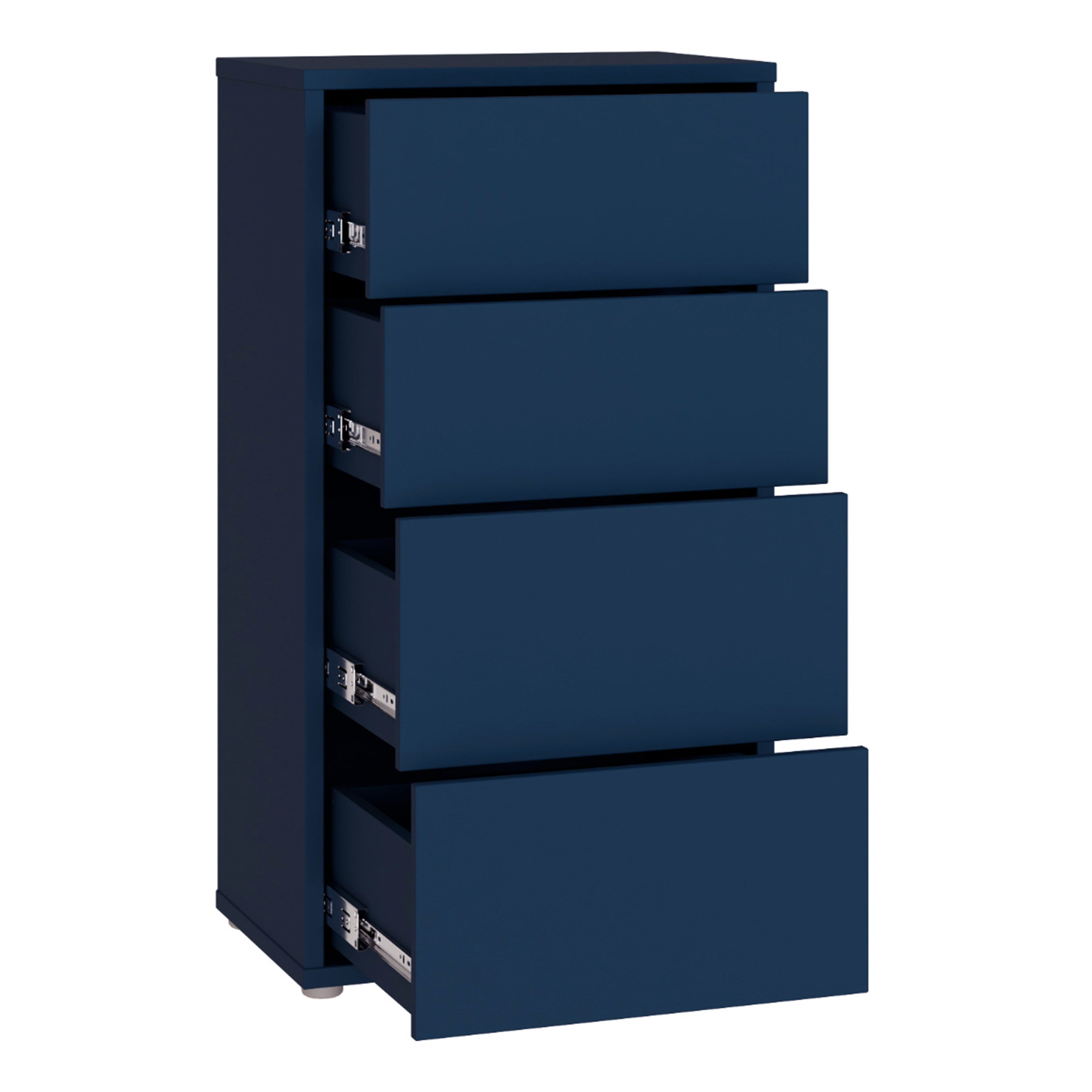 Alice Springs Tall 4 Drawer Chest with Push-to-Open Drawers in Night Blue