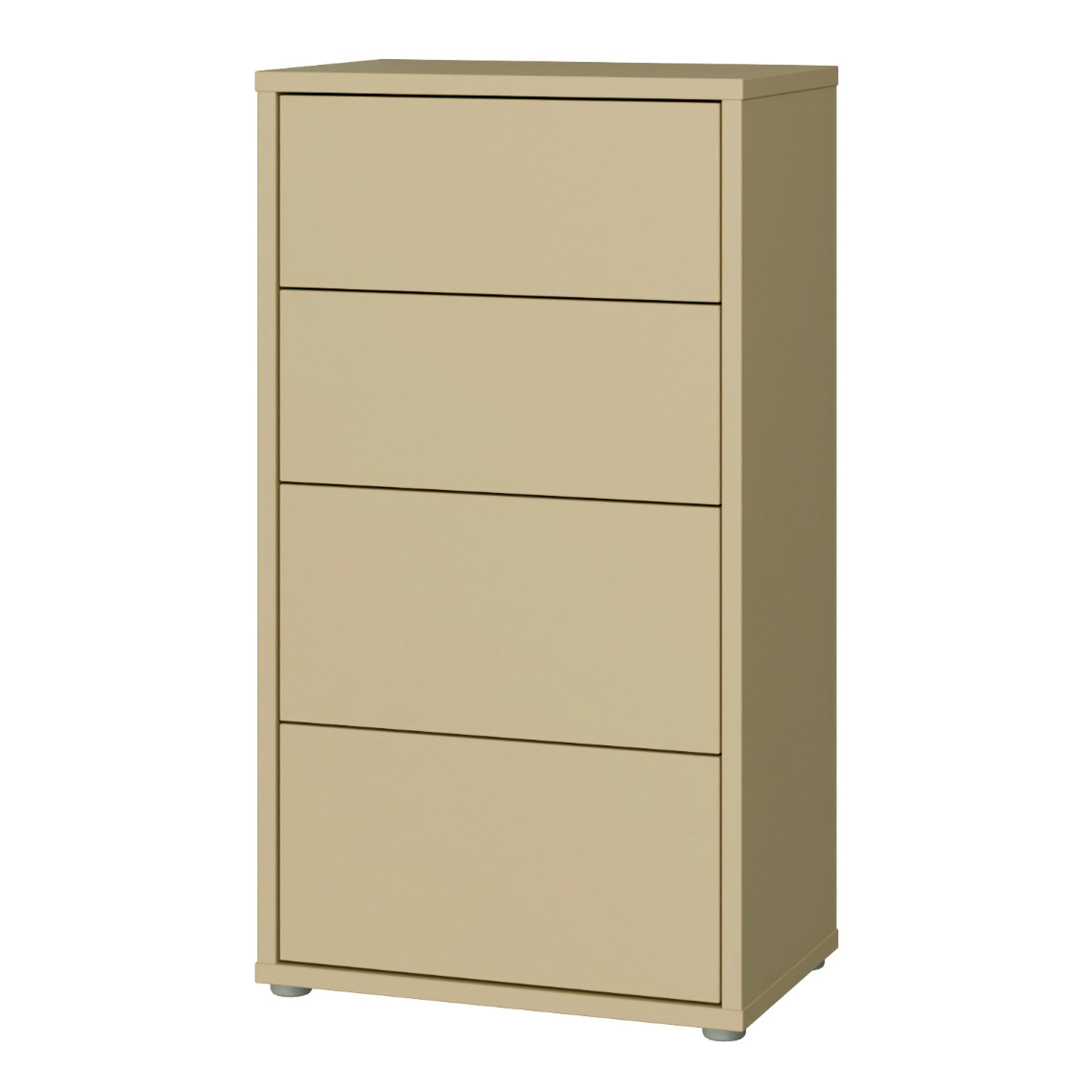 Alice Springs Tall 4 Drawer Chest with Push-to-Open Drawers in Butter Yellow